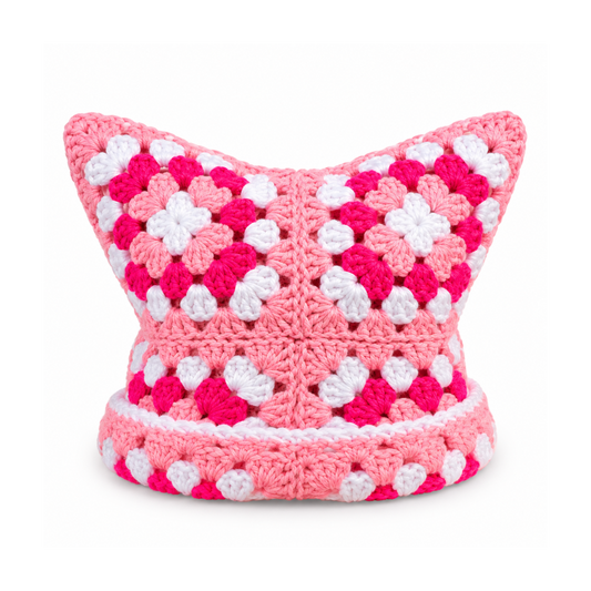 CAT BEANIE GRANNY SQUARE