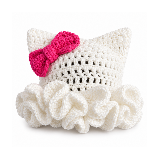 CAT BEANIE RUFFLE HAT
